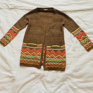 Neon Aztec cardigan with pockets